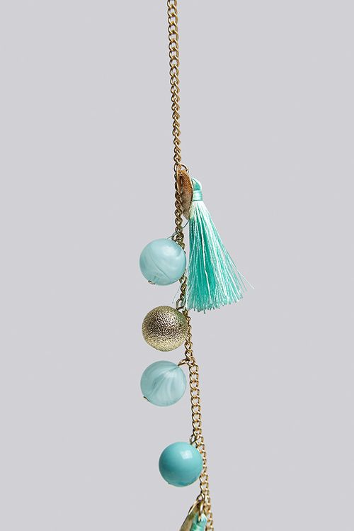 Louche Laura Tassel And Bead Gold Necklace