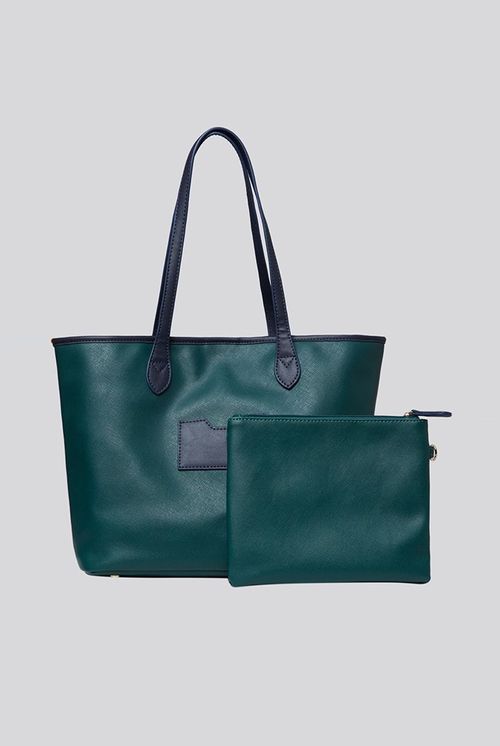 Louche Amelia Contrast Strap Tote Bag Green