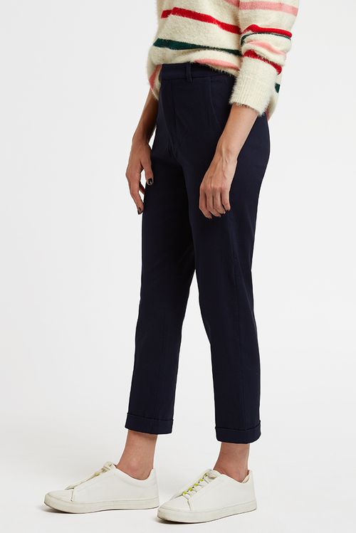 Louche Jaylo Slim Fit Cropped Trouser Navy