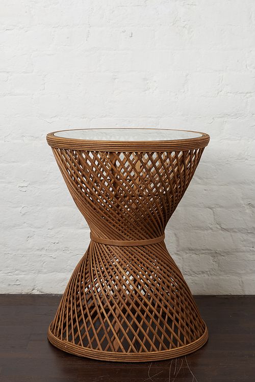 Cane Criss Cross Side Table