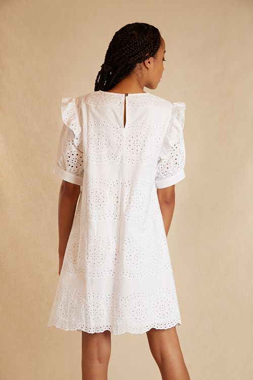 Louche Sustain Margosa Broderie Dress White