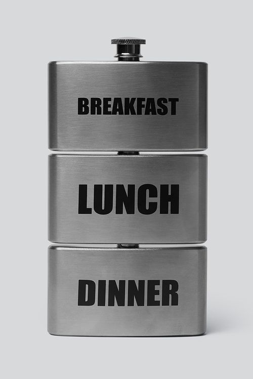 Breakfast, Lunch And Dinner Hip Flask