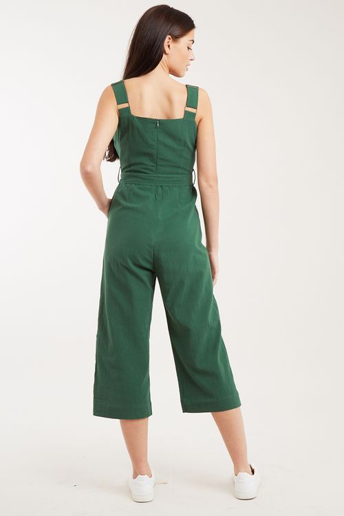 Louche Dawson Strappy Cropped Jumpsuit Green