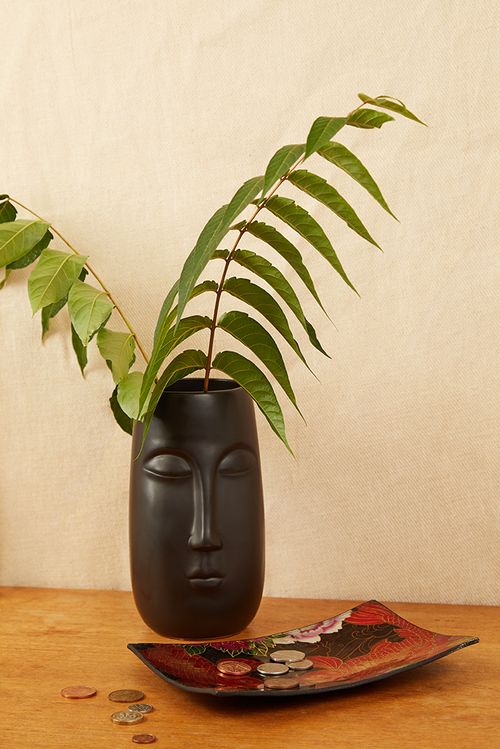 Tall Pagan Vase- Black