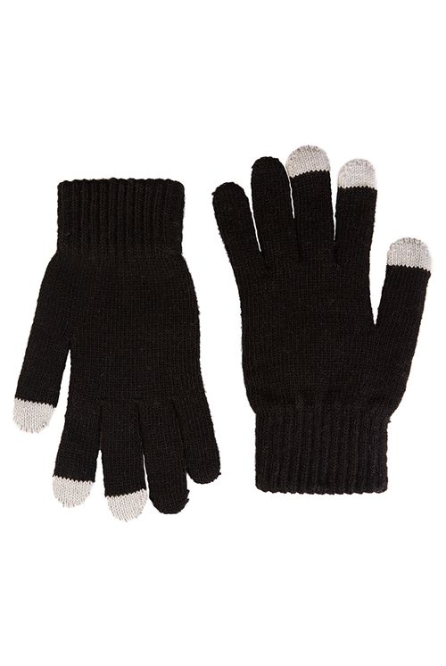 Louche Knitted Glove With Phone Fingers Black