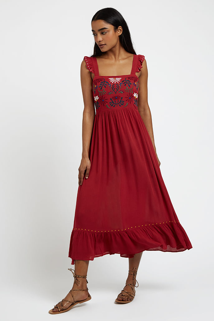 INDIANA_EMBROIDERED_DRESS_RED_1