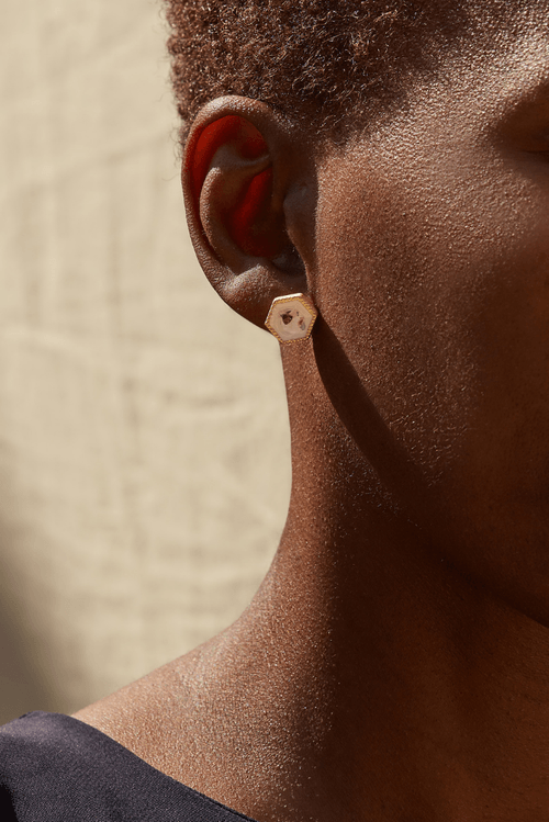 Louche Mesa Hexagon Stud Earrings