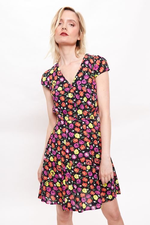 Louche Cathleen Summer Bloom Print Mini Tea Dress