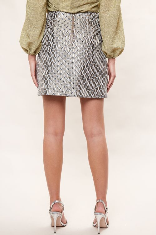 Louche Aubin Disco Floral Jacquard Mini Skirt