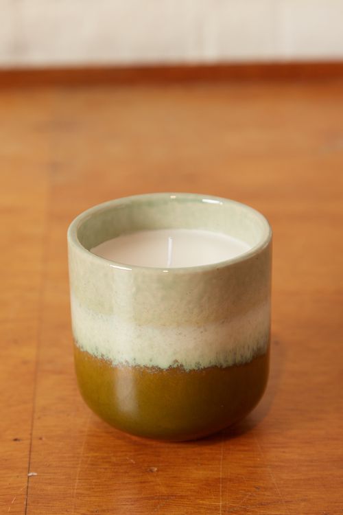 Ombre Glaze Candle Pot Green