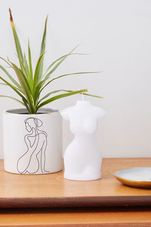 Woman's Body Candle in White