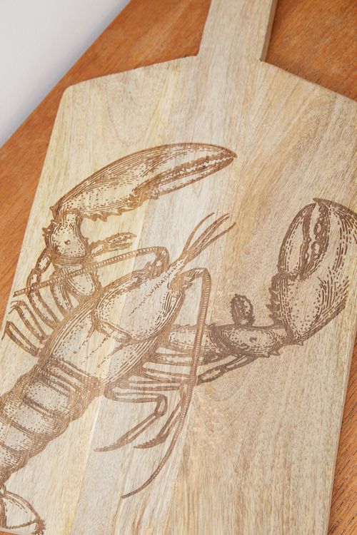 Lobster Etched Wood Chopping Board