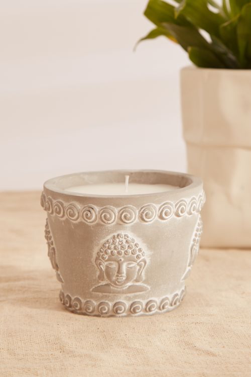 Cement Buddha Candle Pot